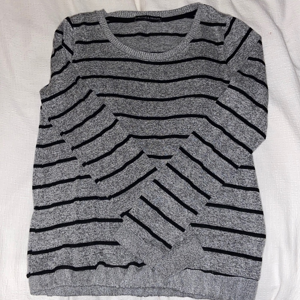 Grey and black stripe thin sweater